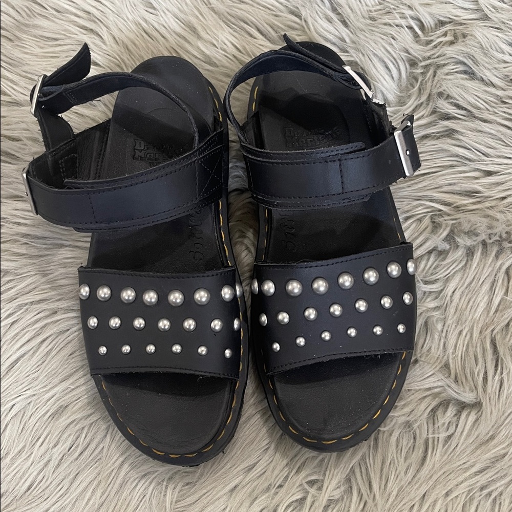 Dr. Martens Black  Sandals with Silver Studs - Picture 5 of 6